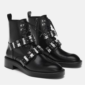 Zara Jewelled Combat Boot